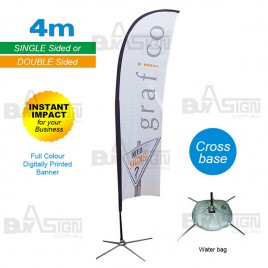 4M High Feather Flags with cross base